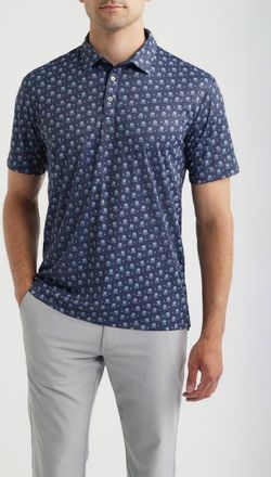 Swannies Cliff Floral Performance Golf Polo in Navy at Nordstrom, Size Xx-Large