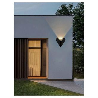 Trade Shop Trade Shop Traesio - Trade Shop - Applique Led Esterno Parete 12 W Alluminio Nero Luce Fredda Calda Naturale Es61