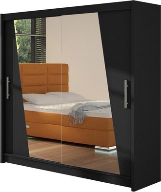 Mirjan24 Mobilier1 - Armario Closico 144, Negro, 215x180x58cm, Puertas De Armario: Correderas, N&uacute;mero De Estantes: 0