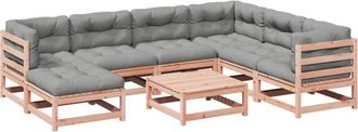 vidaXL Set De Sof&aacute;s Jard&iacute;n 8 Pzas Con Cojines Madera De Abeto Douglas Vidaxl