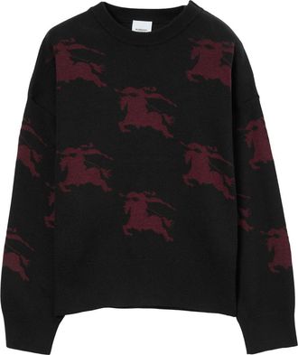 Burberry EKD patterned jacquard jumper - women - Polyester/Cotton/Elastane - S - Black