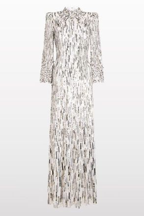 Jenny Packham Memphis Sequin-Embellished Maxi Dress in White at Nordstrom, Size 16 Uk