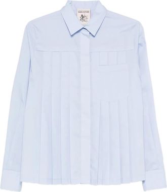 Semicouture Top met plooien - Blauw