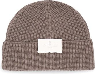Brunello Cucinelli Cashmere English Rib Knit Beanie