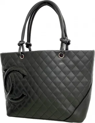 Chanel Black Leather Tote Bag (Pre-Owned)
