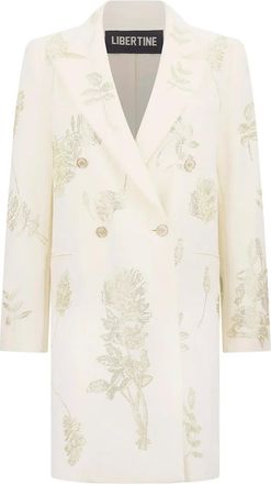 Libertine - Libertine Cappotto doppiopetto a fiori - Bianco