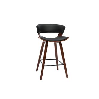 Miliboo Taburete De Cocina De Dise&ntilde;o Negro Con Madera Oscura 65 Cm Syrah