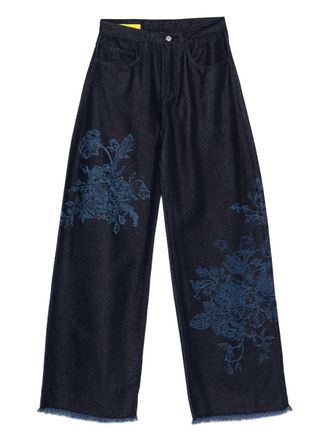 Marques Almeida Jeans a fiori - Blu