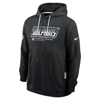 Nike Miami Dolphins Crucial Catch Sideline Standard Issue Nike Mens Dri-FIT NFL Pullover Hoodie in Black | 03AZ00AZUJ-F9R