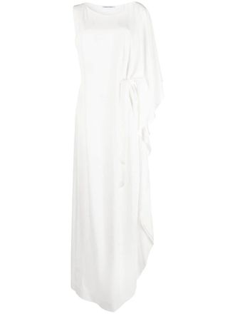 Alberta Ferretti Abito lungo monospalla - Bianco
