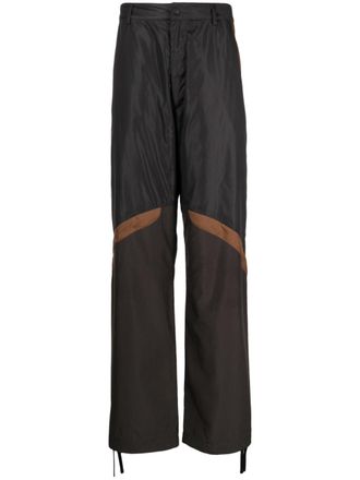 Moncler panelled straight-leg cargo trousers - Brown