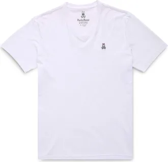 Psycho Bunny Logo V-Neck T-Shirt in White at Nordstrom, Size 5Xb