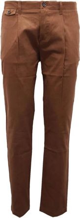 Paolo Pecora Katoenen broek - Heren - Slim Fit Broeken - Bruin - L - Katoen - Broeken