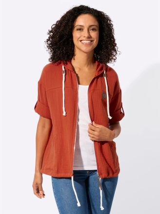 Casual Looks Blusenjacke CASUAL LOOKS, Damen, Gr. 36, rostrot, 100% Baumwolle, Jacken Blusenjacke