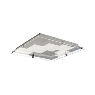 Netlighting Jersey Ceiling 20W LED Square 3000K 1800lm Chrome Opal White Glass in Grey