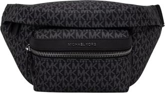 Michael Kors Travel Logo Belt Bag - Heren - Heuptassen - Zwart - ONE Size - Leer - Tassen