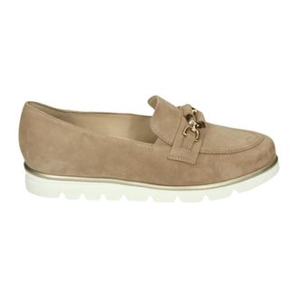 Hassia Beige Su&egrave;de Instappers - Dames - Loafers - Beige - 40 1/2 EU - Su&egrave;de - Schoenen