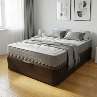 BeZen Pack canap&eacute; madera wengu&eacute; + colch&oacute;n visco 135x200 cm