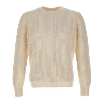 KANGRA Truien & Vesten, Heren, Wit, 2Xl, Katoen, Pullover met kabelpatroon en ronde hals