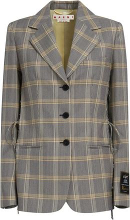 Marni Geruite Tech Wol Jas - Dames - Blazers - Veelkleurig - 3XS - Wol - Jassen