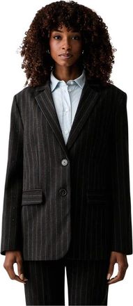 Twinset Blazer de rayas con lentejuelas - Jackets - Mujer - Marr&oacute;n - L