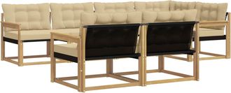 vidaXL Conjunto De Sof&aacute;s De Exterior 7 Uds. Y Beige Vidaxl