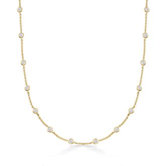 Ross-Simons CZ Station Necklace in 18kt Gold Over Sterling