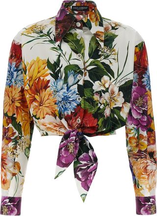 Dolce & Gabbana Floral Crop Shirt Camicie Multicolor-Donna