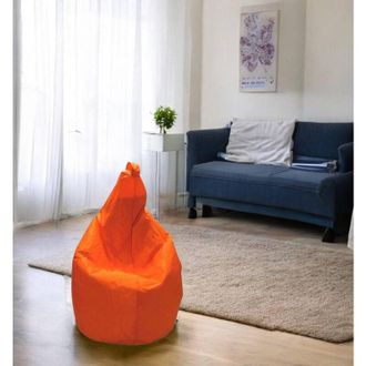 Talamo Italia Pouf Angillina, Poltrona multiuso, Poltroncina sacco, Pouf poggiapiedi, Made in Italy, 80x80 h120 cm, Arancione - Talamo Italia