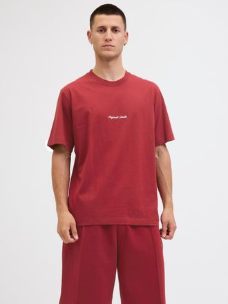 Jack & Jones Kurzarmshirt JACK & JONES JORNORREBRO EMB TEE SS CREW NECK NOOS, Herren, Gr. XXL, rot (tibetan rot), Jersey, Obermaterial: 100% Baumwolle, bedruckt, r