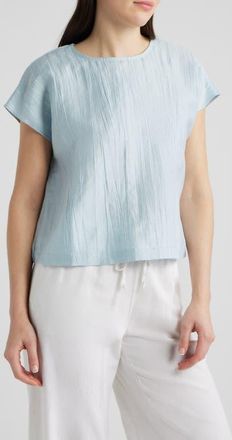 Eileen Fisher Round Neck Square Top in Breeze at Nordstrom, Size Xx-Small