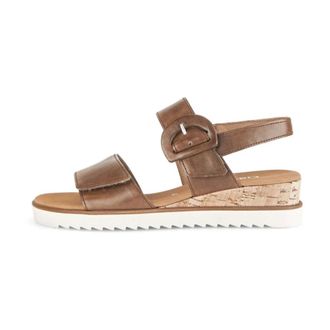 Gabor Sandaleno Wedge Sandal - Dames - Schoenen - Bruin - Maat: 40 1/2 EU Leer