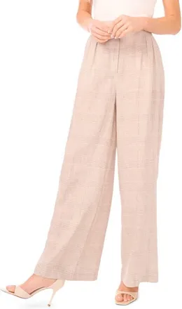 Ted Baker Beatrice Pleated Wide Leg Linen Trousers in Light Heather Pink at Nordstrom, Size 14