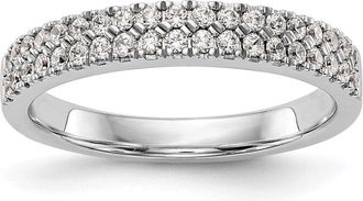 Diamond2Deal 14k White Gold Lab Grown Diamond Wedding Band Ring 0.38Ct Clarity- VS Color- G-H