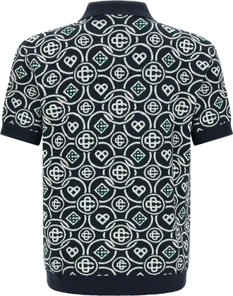 Casablanca Mens Blue Cotton Polo Shirt