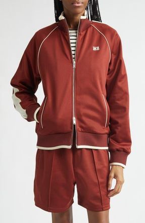 Wales Bonner Motion Piped Jersey Track Jacket in Rust /Ivory at Nordstrom, Size X-Small