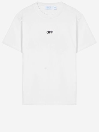 Off-white T-Shirt aus cremefarbener Baumwolle mit Logo