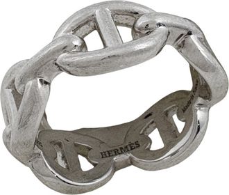 Herm&egrave;s Silver Silver 925 Band Ring (Pre-Owned)