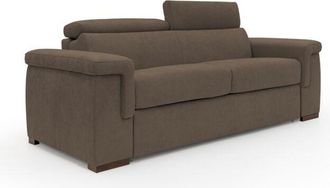 Divani.Store Divani.store - Giunone Sof&aacute; Cama Convertible Con Colch&oacute;n De 18 Cm Y Reposacabezas Reclinables En Tejido Impermeable 240 Cm (mat. 160x197 Cm) Marr&oacute;n
