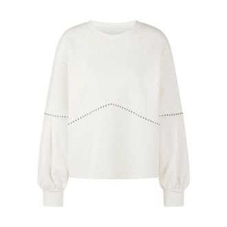 Marc Cain Sweatshirt met pofmouwen - Dames - Sweatshirts - Wit - 3XL - Katoen - Hoodies & sweatvesten