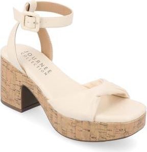 Journee Collection Eianna Sandal in Beige at Nordstrom Rack, Size 11