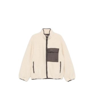 Maison Kitsun&eacute; Fleece-texture Panelled Jacket