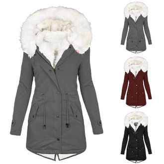 Generic Plus Size Winter Coat Women Winter Coats Women Warm Hooded Coat Ladies Plus Size Thicken Jackets Mid-Long Outwear