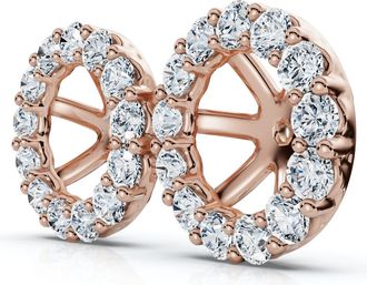 Pompeii3 7/8Ct Diamond Earring Jacket 14k Gold Fits 6-6.5mm round stone Lab Grown Size: Small