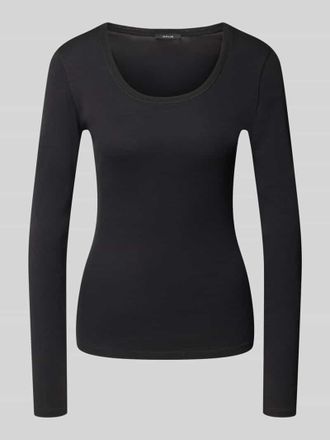 OPUS Slim Fit Langarmshirt aus Baumwoll-Modal-Mix Modell Sorana in Black, Gr&ouml;&szlig;e 36
