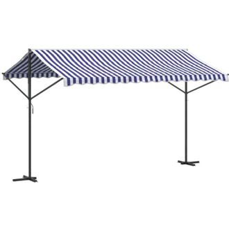 vidaXL Toldo De Pie Tela Y Acero Azul Y Blanco 400x300 Cm Vidaxl