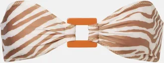 Same Swim Top bikini a fascia con stampa zebrata