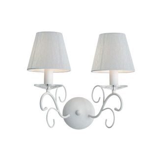 Fan Europe Applique perla in metallo bianco e cristallo con due punti luce