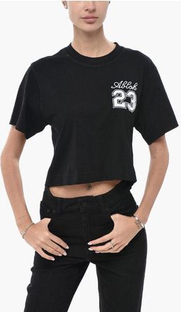 Off-white Crop T-Shirt OW23 with Embroidery size Xs
