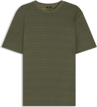 BOSS Mercerized-cotton T-shirt with grid pattern